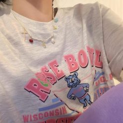 ItGirl Shop 90S Colorful Beads And Cross Pendant Necklace