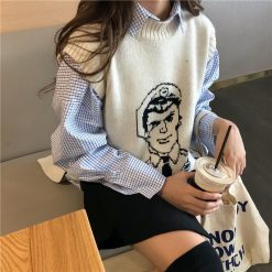ItGirl Shop Anime Military Man Knit Sleeveless Vest Sweater