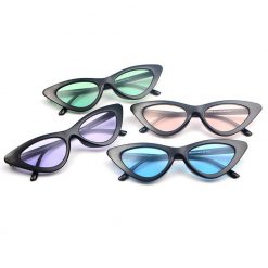 ItGirl Shop Black Cat Sharp Corner Frame Colorful Lens Sunglasses
