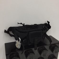 ItGirl Shop Black Rave Clothing Multi Pocket Large Bum Bag NEW