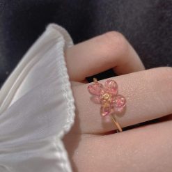 ItGirl Shop Butterfly Fairy Girl Soft Aesthetic Glass Ring