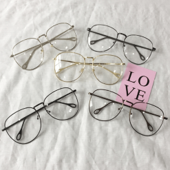 ItGirl Shop Clear Round Square Metallic Frame Korean Glasses 80s Fashion