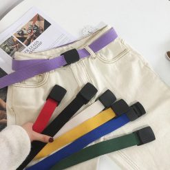 ItGirl Shop Colorful 90S Plastic Buckle Canvas Belt