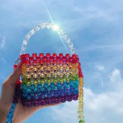 ItGirl Shop Y2k Aesthetic Outfits Colorful Transparent Beads Crossbody Mini Purse Bag
