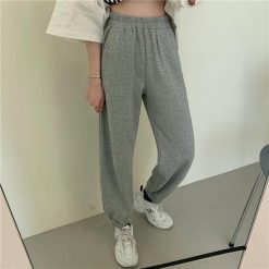 ItGirl Shop Comfy Solid Color Fleece Oversized Sweatpants