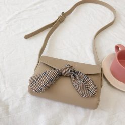 ItGirl Shop Vintage Clothing Cute Bow Retro Beige Pu Shoulder Messenger Bag