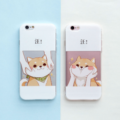 ItGirl Shop Cute Cheeks Shiba Inu Cartoon Dog Iphone Case Soft Girl Aesthetic