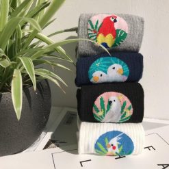 ItGirl Shop Cute Parrots Birds Cotton Ankle Knit Socks NEW