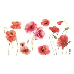 ItGirl Shop Cute Red Poppy Flowers Temporary Tattoos Fairycore