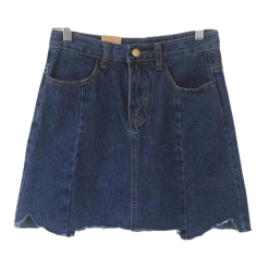 ItGirl Shop Denim Sewed Lines Jean Skirt 90s Fashion