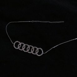 ItGirl Shop Dark Academia Outfits Diamonds Silver Circles Choker Elegant Necklace