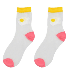 ItGirl Shop Food Embroidery Transparent Socks Artsy Outfit