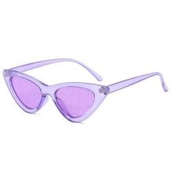 ItGirl Shop Glitter Lens Transparent Shades Sparkle Plastic Cat Style Frame Sunglasses 90s Fashion