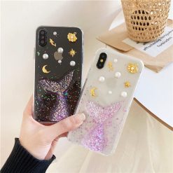 ItGirl Shop Glitter Mermaid Tail Transparent Iphone Cover Case NEW