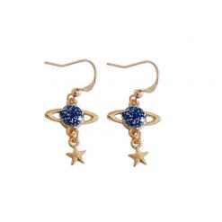 ItGirl Shop Glitter Starurn Planets Metallic Kawaii Earrings