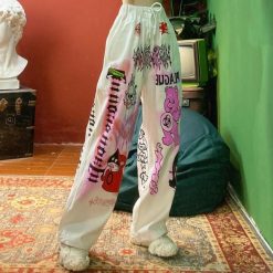 ItGirl Shop NEW Graffiti Printed Street Fashion Wide Leg Pants
