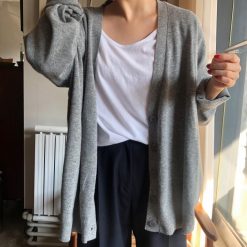 ItGirl Shop NEW Gray Loose Thin Buttons Long Sleeve Cardigan