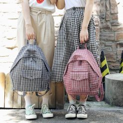 ItGirl Shop NEW Grid Plaid Korean Style College Zipper Backpack