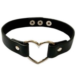 ItGirl Shop Heart Shaped Ring Leather Choker