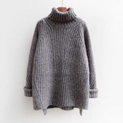 ItGirl Shop NEW High Neck Loose Huge Knit Sweater