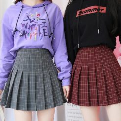 ItGirl Shop 90s Fashion High Waist Colorful Plaid With Shorts School Skirt