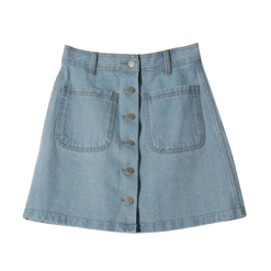 ItGirl Shop High Waist Denim Pocket Mini Skirt 90s Fashion