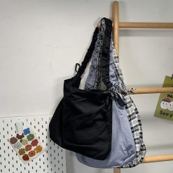 ItGirl Shop Aesthetic Clothing Hippie Aesthetic Elastic Band Canvas Shoulder Bag