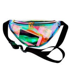 ItGirl Shop 80s Fashion Holographic Transparent Belt Bag