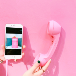ItGirl Shop Iphone Portable Pink Retro Huge Plastic Phone