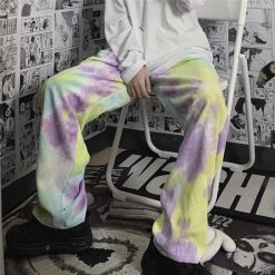 ItGirl Shop Indie Clothes Kawaii Pastel Tie Dye Pattern Corduroy Pants