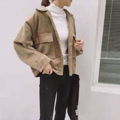 ItGirl Shop Korean Fashion Basic Corduroy Jacket