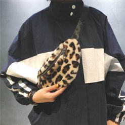 ItGirl Shop Leopard Faux Fur Funny Pack Style Bum Bag