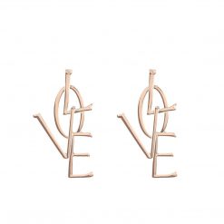 ItGirl Shop ???? Valentines Day Love Golden Silver Metallic Letters Word Earrings