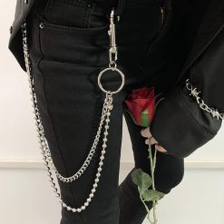 ItGirl Shop Egirl Outfits Metallic Double Bead Punk Waist Chains
