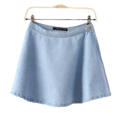 ItGirl Shop Mini Skirt Denim Blue