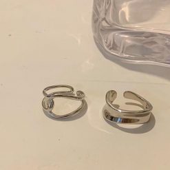 ItGirl Shop Minimalistic Aesthetic Silver Metallic Rings