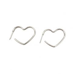 ItGirl Shop Minimalistic Metallic Heart Earrings Dark Academia Outfits