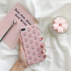 ItGirl Shop NEW Peachy Faces Pattern Pink Iphone Cover