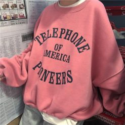 ItGirl Shop NEW Pink Oversize Cute Warm O-Neck Sweatshirt