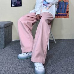 ItGirl Shop Pink Pastel Aesthetic Casual Wide Oversized Pants