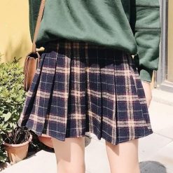 ItGirl Shop Plaid School Style 6 Colors Pleathed Skirt