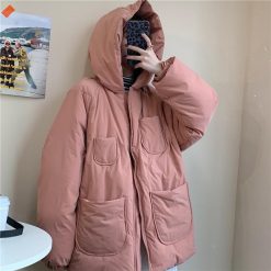 ItGirl Shop Puff Padded Solid Colors Hooded Outwear Jacket