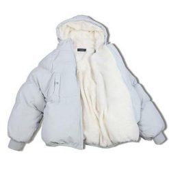 ItGirl Shop NEW Puff Volume Hoodie Light Blue Warm Zipper Coat Jacket