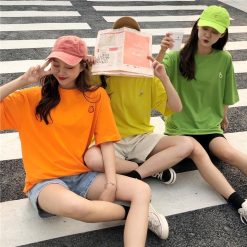 ItGirl Shop APPAREL Sale Colorful Fruits Embroideries Oversized T-Shirt