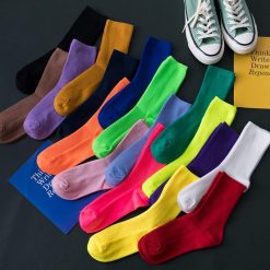 ItGirl Shop Sale Kawaii Basic Ribbed Bright Solid Colors Socks