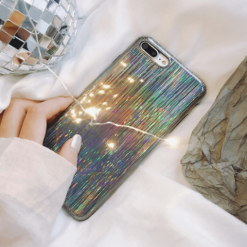 ItGirl Shop Silver Laser Hologram Rain Tape Iphone 6 And 7 Case