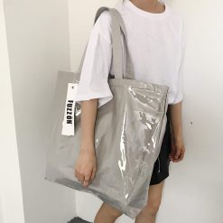 ItGirl Shop Silver Waterproof Tumblr Large Shoulder Bag NEW