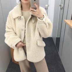 ItGirl Shop Soft Plush Faux Fur High Collar Coat Jacket