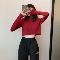 ItGirl Shop Solid Colors Aesthetic Girl Cropped Thin Shirt