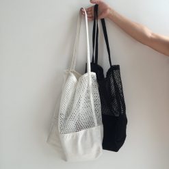 ItGirl Shop Sportish Mesh White Black Tote Bags